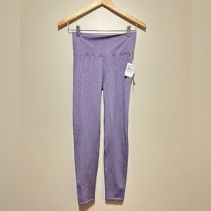 Good American dirty violet Ribbed Leggings sz 1/2 or XS